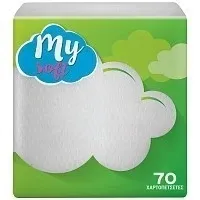 MY SOFT χαρτοπετσέτες λευκές 70 φύλλων 30x30cm 0,120kg