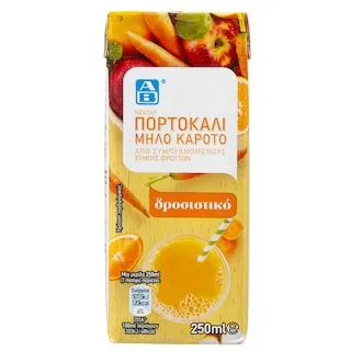 ΑΒ Χυμός Νέκταρ Πορτοκάλι Μήλο Καρότο 250ml