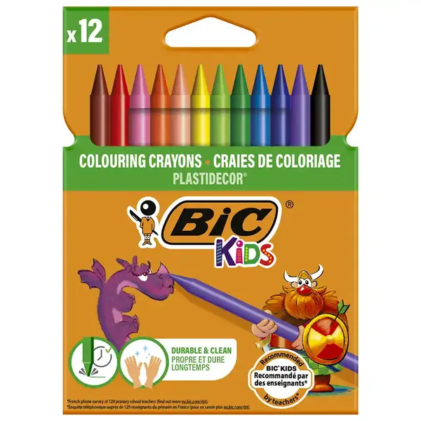 Bic Kids Plastidecor Κηρομπογιές 12τεμ.