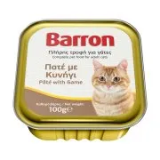 BARRON Υγρή Τροφή Γάτας Πατέ με Κυνήγι 100g