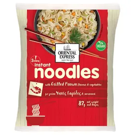 noodles με ψητές γαρίδες