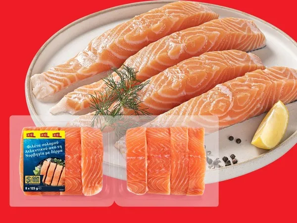 Φιλέτο σολομού σε μερίδες XXL 6 + 2 δώρο x 125 g