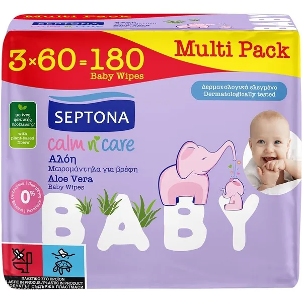 μωρομάντηλα με αλόη 3x60 τεμάχια