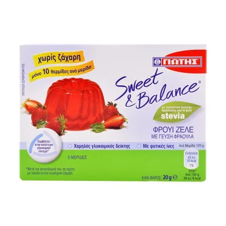 ΓΙΩΤΗΣ Sweet & Balance φρουί ζελέ με γεύση φράουλα ή κεράσι σε σκόνη 20γρ.