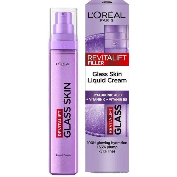 υγρή κρέμα προσώπου revitalift filler glass skin 50ml