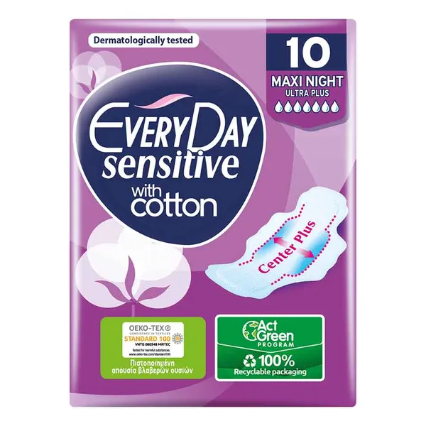 EveryDay Σερβιέτες Sensitive Ultra Plus Maxi Night 10τεμ