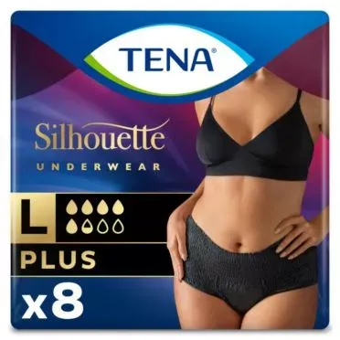 TENA Silhouette Plus Noir | Εσώρουχο Ακράτειας σε μαύρο χρώμα