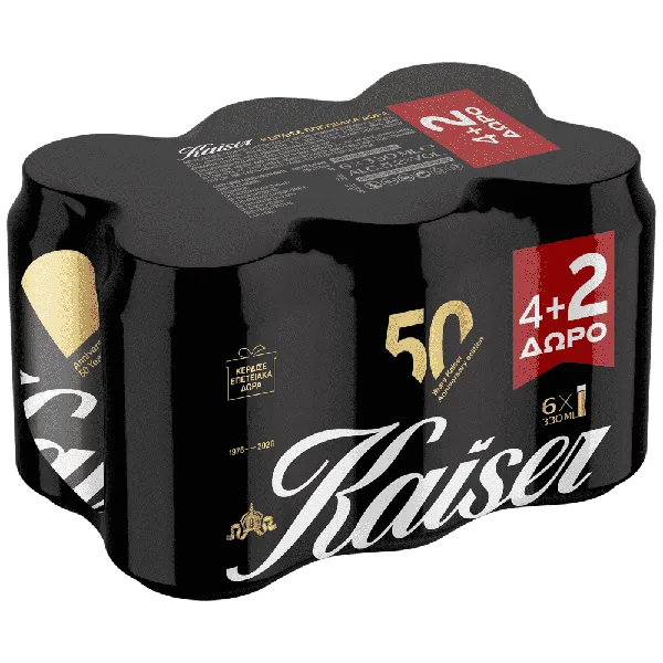 KAISER μπύρα κουτί 330ml (4+2 ΔΩΡΟ)