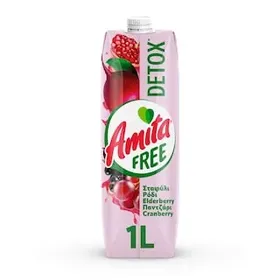 AMITA Φρουτοποτό Detox Free Σταφύλι Ρόδι Παντζάρι 1lt