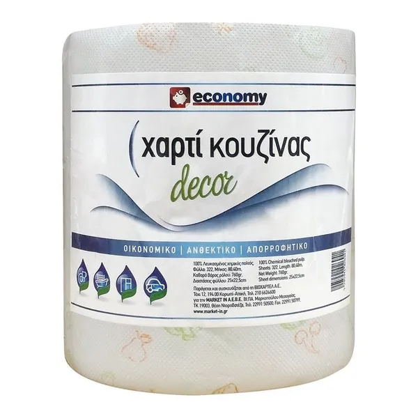 χαρτί κουζίνας decor 760γρ.