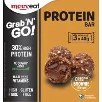 Μπάρες Πρωτείνης Crispy Brownie Grab N GO! MOOVEAT 3x40g