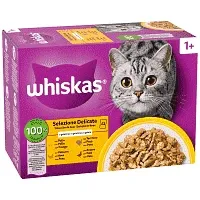 Whiskas Υγρή Τροφή Γάτας Πουλερικά Σε Ζελέ 85gr 12τεμ
