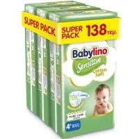 Πάνες Babylino Sensitive Super Pack No 4+ 3 Pack 10-15 Kg 138 τεμ