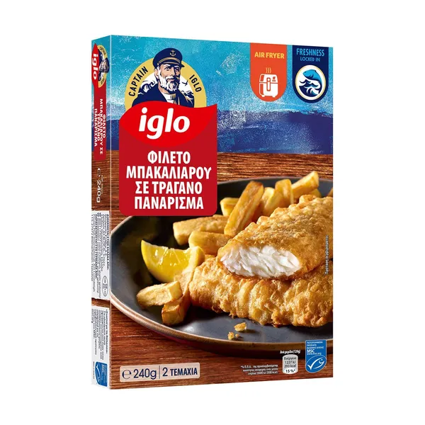 Φιλέτο Ψαριού CAPTAIN IGLO Πανέ 2τεμ 240g