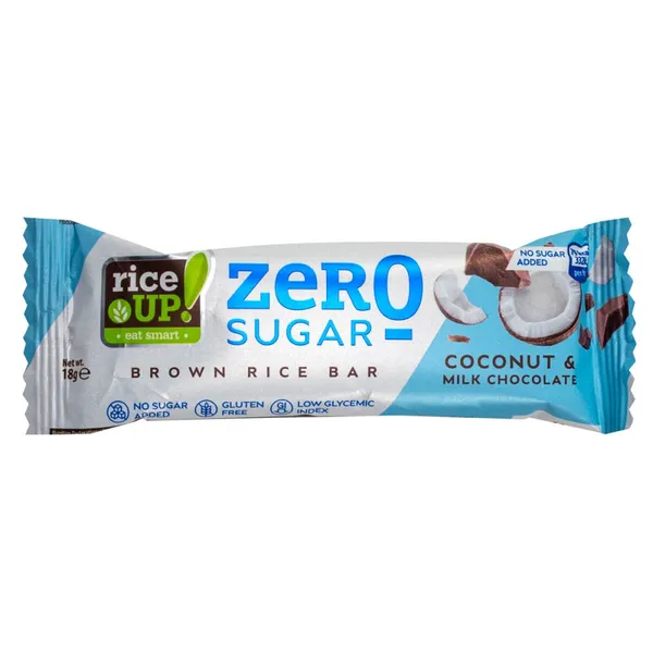 ZERO SUGAR- BROWN RICE BAR COCONUT & MILK CHOCOLATE