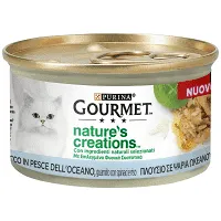 Gourmet Nature's Creation Υγρή Τροφή Γάτας Ψάρι Σπανάκι Ρύζι 85gr