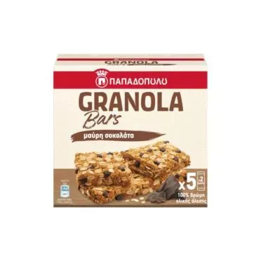 GRANOLA BARS ΜΕ ΜΑΥΡΗ ΣΟΚΟΛΑΤΑ & ΚΑΚΑΟ 5x42g