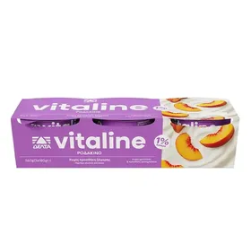 Επιδόρπιο γιαουρτιού ΔΕΛΤΑ Vitaline ροδάκινο 1%λιπ. 3Χ180γρ.