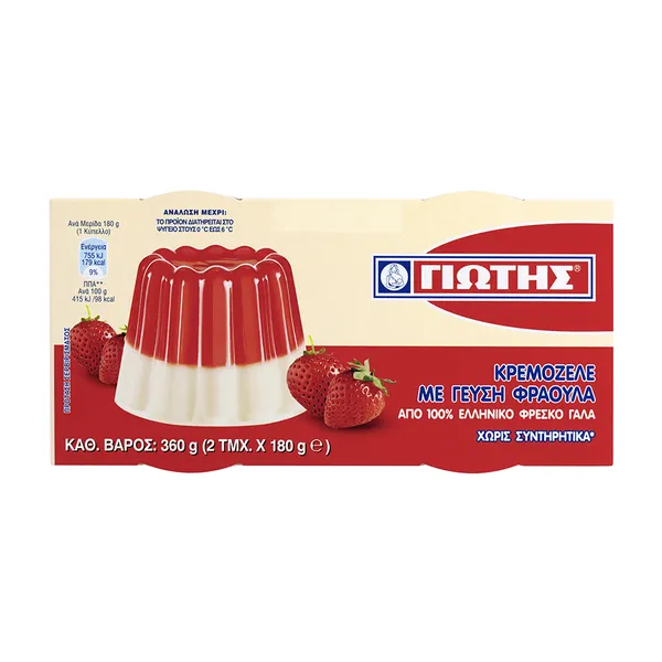 ΓΙΩΤΗΣ Κρεμοζελέ με Γεύση Φράουλα 2x180g