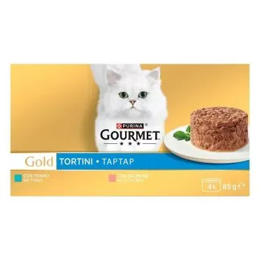 GOURMET GOLD Ταρταρ Κομματάκια σε σάλτσα Σολομός Τόνος 4x85g (πολυσυσκευασία)