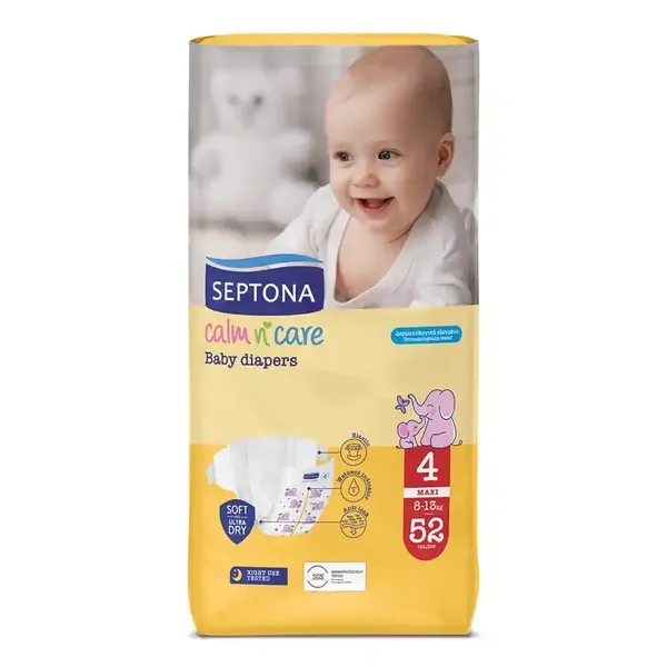 SEPTONA Calm n' Care Πάνες Maxi No4 8-13Kg 52τεμ
