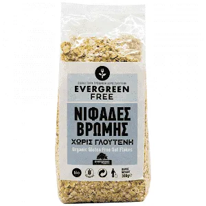 Evergreen Eat Free Nιφάδες Βρώμης Ολικής Bio Χωρίς Γλουτένη 300gr