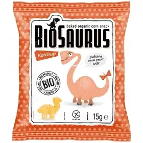 Biosaurus Σνακ Καλαμποκιού Με Γεύση Κέτσαπ Βιολογικό 15gr