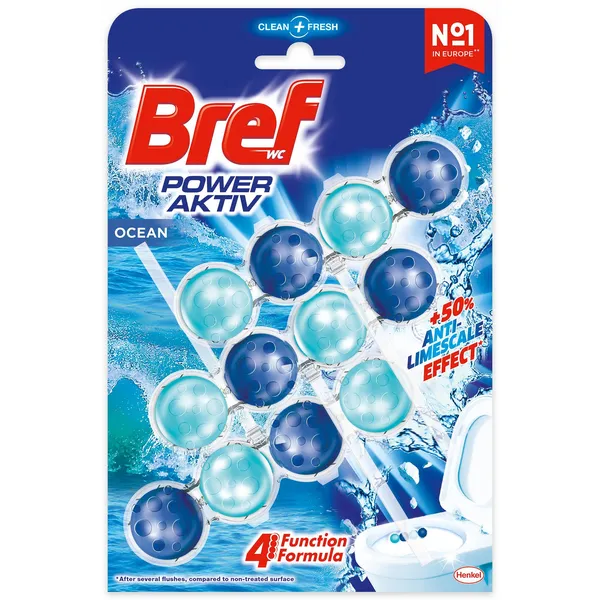 Μπλοκ Τουαλέτας Power Activ Ocean Bref Wc Block 3x50g