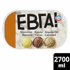 ΕΒΓΑ Παγωτό Μπανάνα Κακάο Καραμέλα 1.35kg