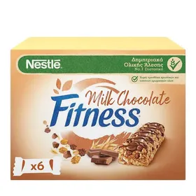 Nestle Fitness Μπάρες Δημητριακών Ολικής Άλεσης Με Σοκολάτα Γάλακτος 6x22,5γρ.