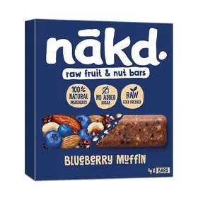 Nakd Μπάρες Blueberry Muffin Mε Φρούτα & Ξηρούς Καρπούς 4x35γρ.