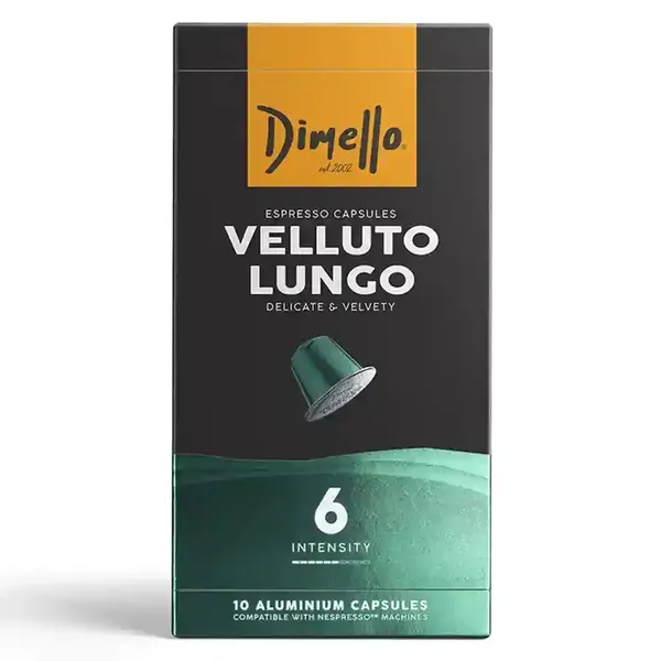 Dimello Καφές Espresso Velluto Lungo Κάψουλες 10τεμ. 56γρ.