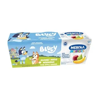 ΜΕΒΓΑΛ Maniacs Bluey Επιδόρπιο Γιαουρτιού Αχλάδι Μήλο Μπανάνα 3x140g