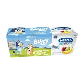 ΜΕΒΓΑΛ Maniacs Bluey Επιδόρπιο Γιαουρτιού Αχλάδι Μήλο Μπανάνα 3x140g