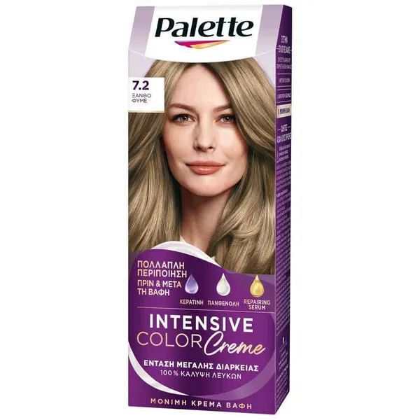 Schwarzkopf Palette Intensive Color Creme Βαφή Μαλλιών Nο7.2 Ξανθό Φυμέ