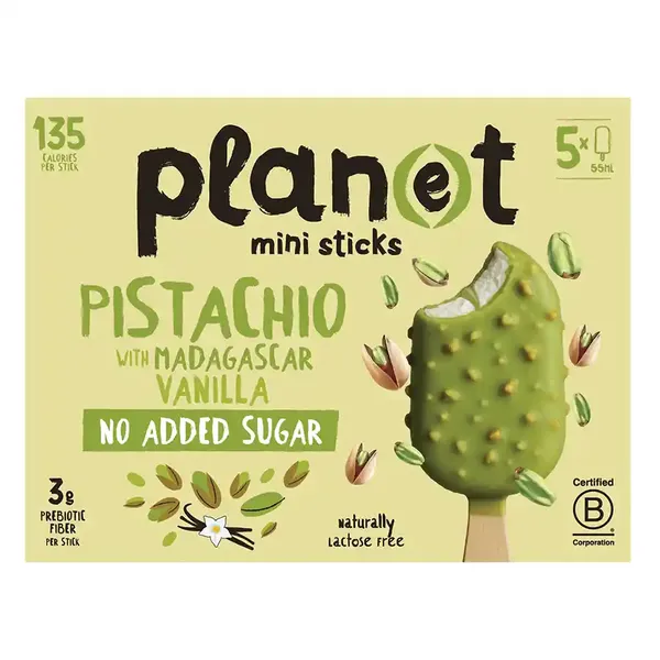 Plan(e)t Παγωτό Pistachio In Madagascar Vanilla No Added Sugar 5x45γρ./55ml.