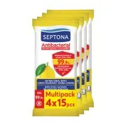 SEPTONA Υγρομάντιλα Αντιβακτηριδιακά Λεμόνι 4x15τεμ