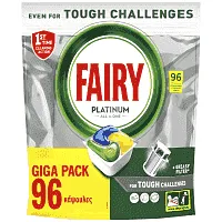 FAIRY Platinum Απορρυπαντικό Πλυντηρίου Πιάτων Ταμπλέτες Λεμόνι 96τεμ