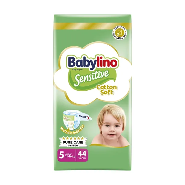 BABYLINO Sensitive Πάνες Cotton Soft No5 Junior 11-16kg 44τεμ