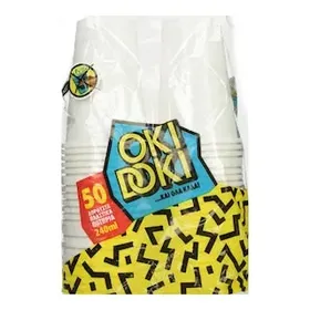 OKI DOKI Ποτήρια Πλαστικά Λευκά 240ml 50 Τεμάχια