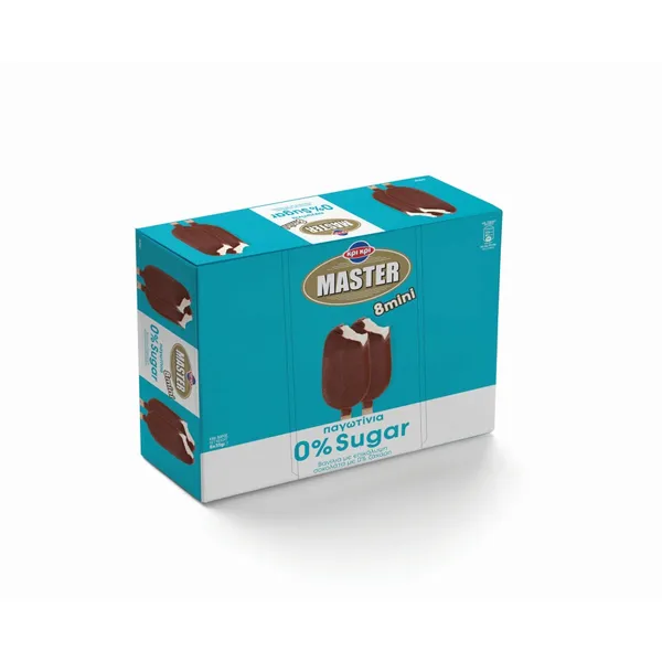 master παγωτό ξυλάκι βανίλια 0% ζάχαρη 8x35g