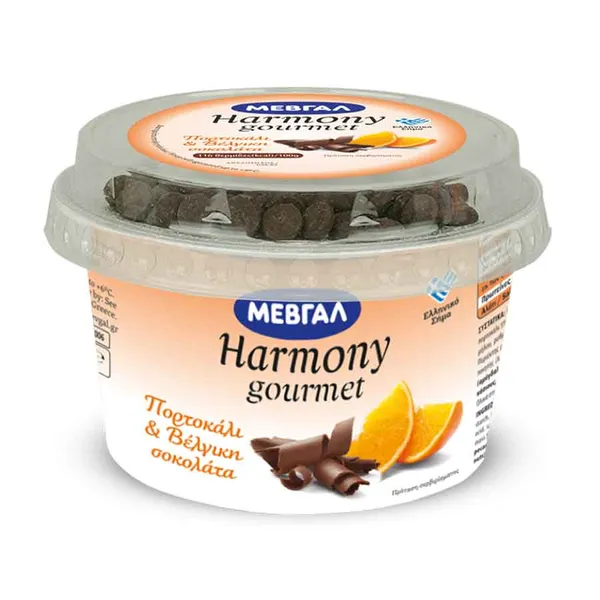 Επιδόρπιο ΜΕΒΓΑΛ harmony gourmet 1%λιπ. πορτοκάλι & νιφάδες σοκολάτας 160γρ.