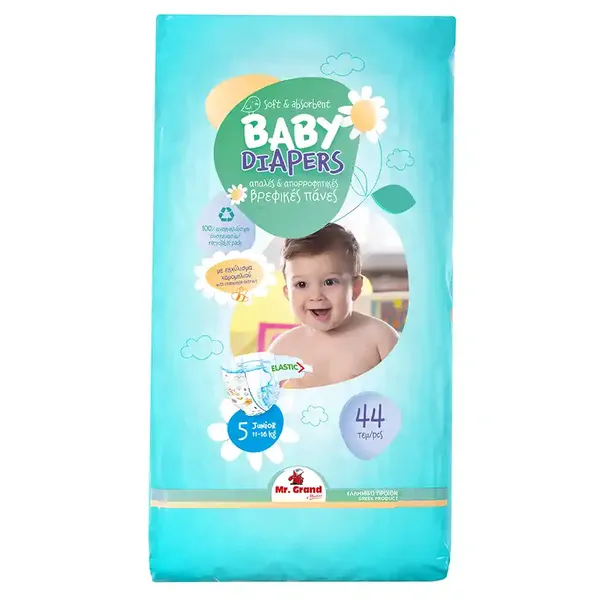 MrGrand Βρεφικές Πάνες Jumbo No5 (11-16kg.) 44τεμ.