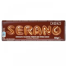 Σοκολάτα γάλακτος Serano ΙΟΝ 65gr γεμιστή με κρέμα κακάο ΜΕ ΕΚΠΤΩΣΗ 25%