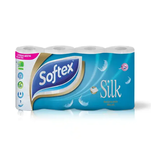 Softex Silk Χαρτί Υγείας 3 φύλλων 8άρι 0,760kg