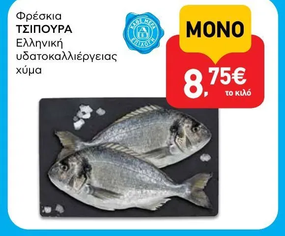 Φρέσκια ΤΣΙΠΟΥΡΑ Ελληνική υδατοκαλλιέργειας χύμα