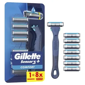 Gillette Sensor 3+ Comfort Λαβή Με 8 Ανταλλακτικά