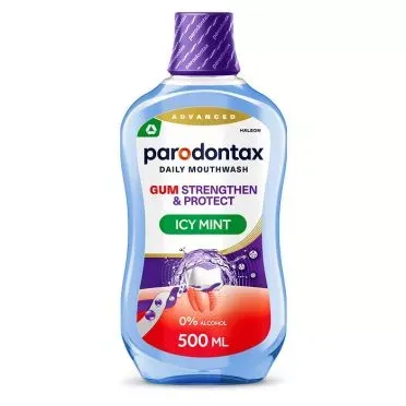 Parodontax Gum Strengthen & Protect Icy Mint, Στοματικό Διάλυμα καθημερινής χρήσης με Υαλουρονικό Οξύ, 500ml