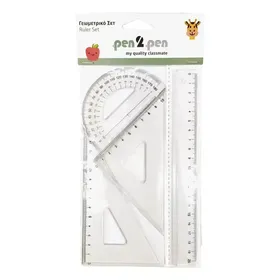 Pen 2 Pen Γεωμετρικό Σετ Blister 20cm. 4τεμ.