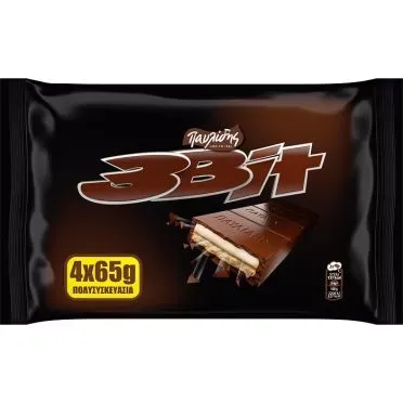 3Bit Σοκολάτα Γάλακτος Κρέμα Μπισκότο 4X65G